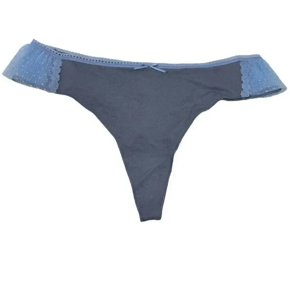 NWT VICTORIA'S SECRET DREAM ANGELS size Large Blue thong panties undies